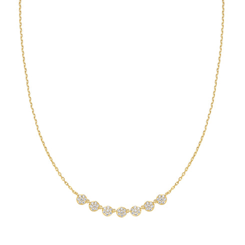Gold Pavé Multi Beaded Chain Necklace